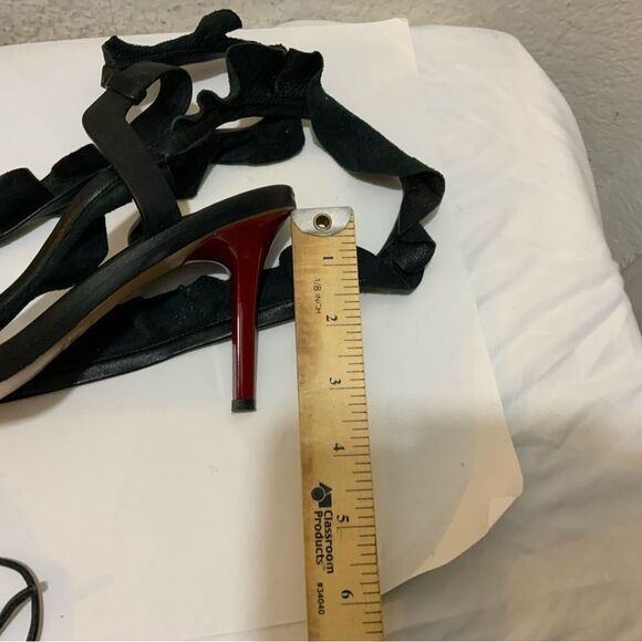 Isabel Marant Black Leather Ruffle Tie Detail size 37 Italy - Picture 7 of 12